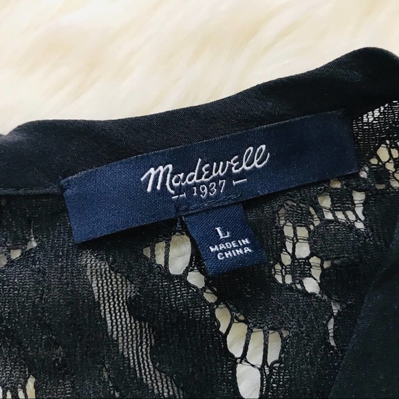 NWOT Madewell Lace Refined Tee Blouse short sleeve - Picture 5 of 8